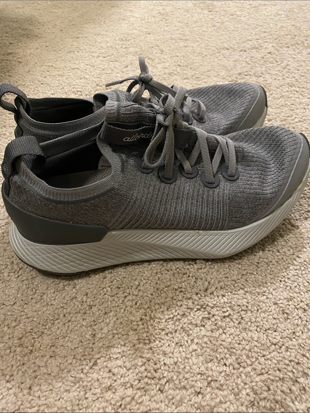 allbirds Women's Gray Knit Lace-Up Sneakers 9.5